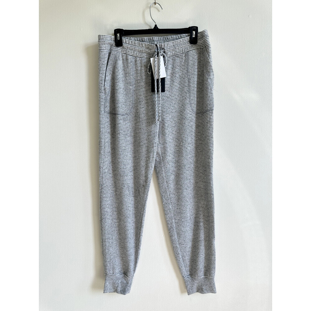 Gibson Look women's Jogger Brushed Striped Knit with pocket Size L in grey